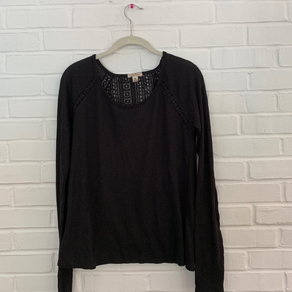 Long sleeved black shirt with lace